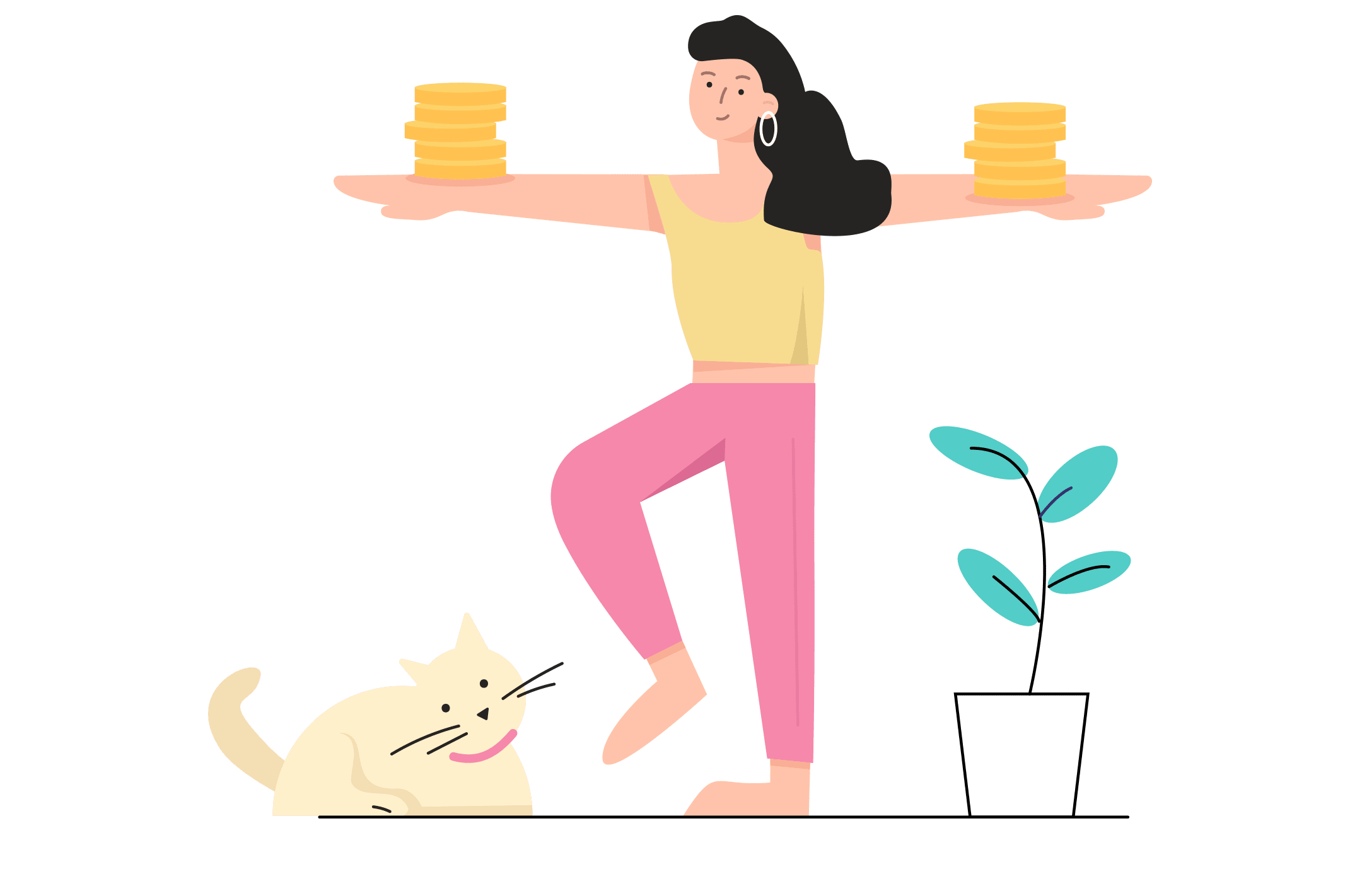 요가하는 사람 일러스트 이미지