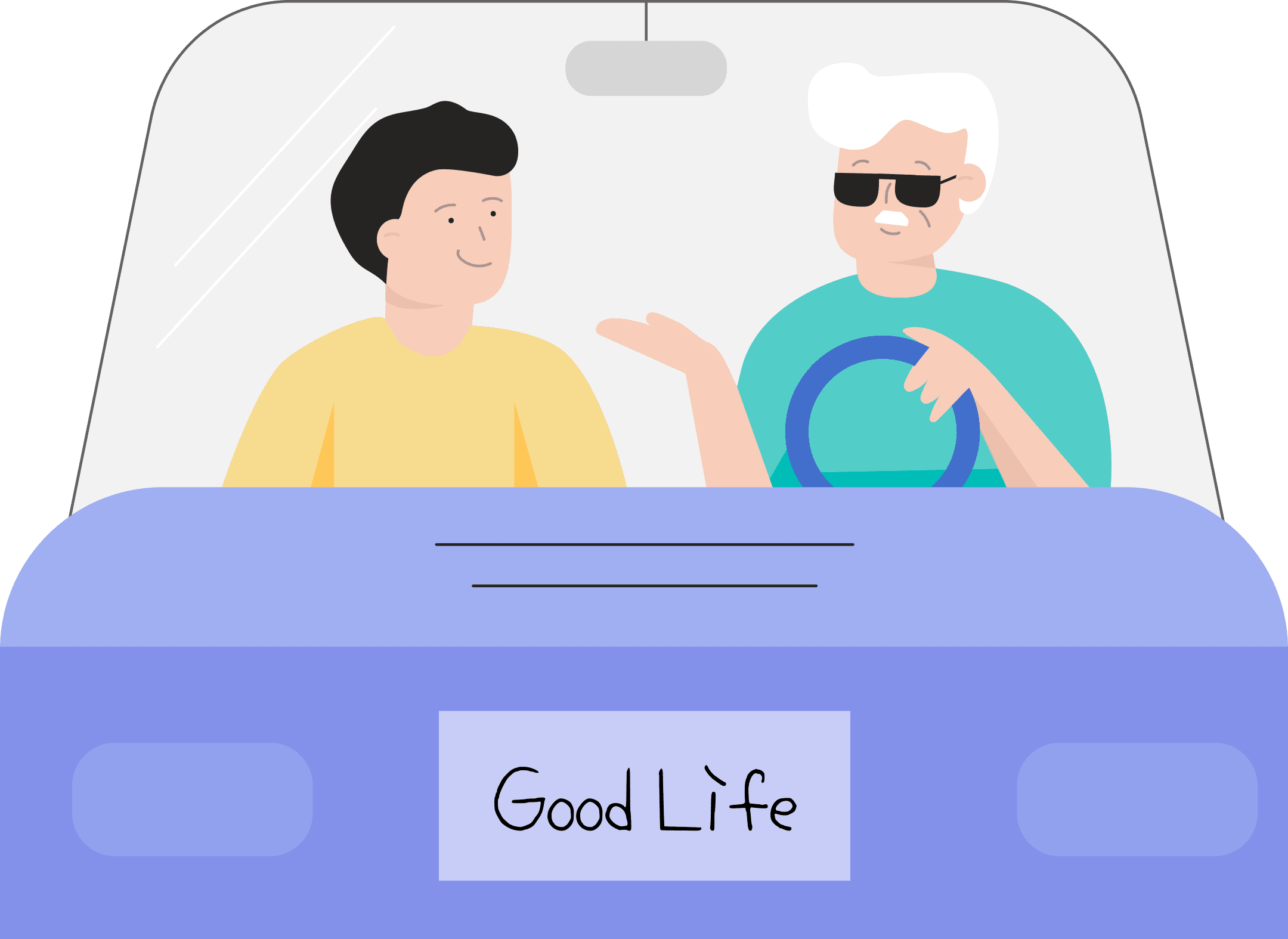 드라이브하는 일러스트 이미지