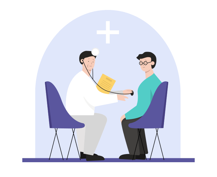 진료 받는 사람 일러스트 이미지